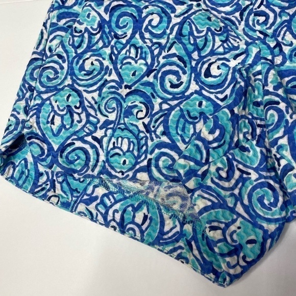 Lilly Pulitzer WOMENS  Shorts Flat Front Side Zip Size 2 Navy White Swirl - Picture 3 of 11